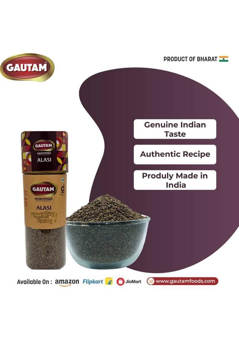 Gautam Alsi Mukhwas | Digestive Mukhwas | Natural & Traditional Indian Mukhwas Flax Seeds Mouth Freshener (3 X 100 G)