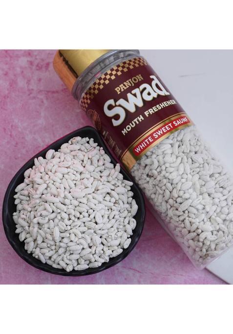 Swad White Sweet Saunf Chennai Mind Mukhwas Mouth Freshener (100% Natural & Digestive), 2 Bottles, 240G White Sweet Saunf Chennai Mind Mukhwas Mouth Freshener (100% Natural & Digestive) Mouth Freshener (2 X 120 G)