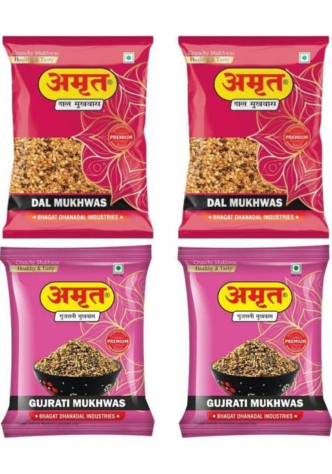 Amrut Dal & Gujarati Mukhwas Traditional Indian Mouth Freshener Combo Mouth Freshener&nbsp;&nbsp;(4 X 200 G)