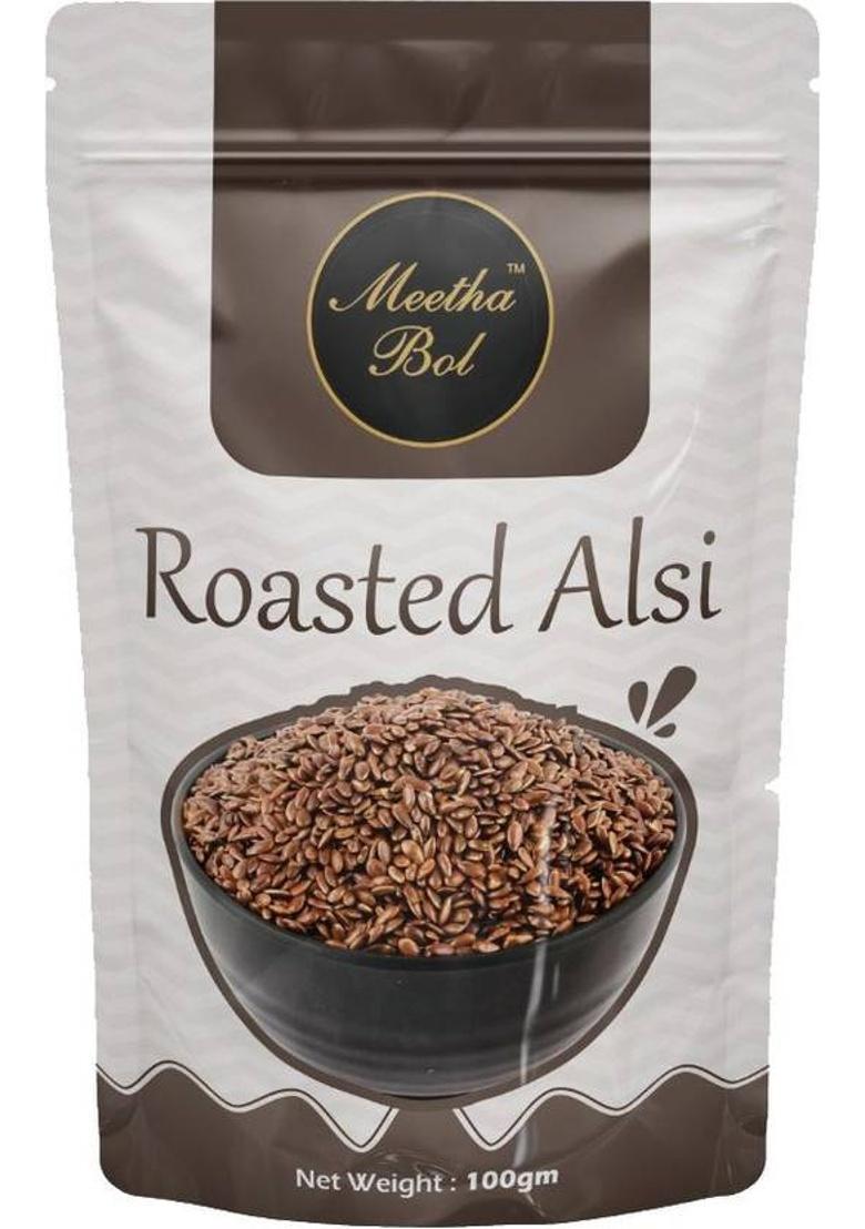Meetha Bol Roasted Alsi : Healthy Flax Seed Mukhwas For Digestion Weight Loss & Hair Growth Alsi Flavor Mouth Freshener (100 G)