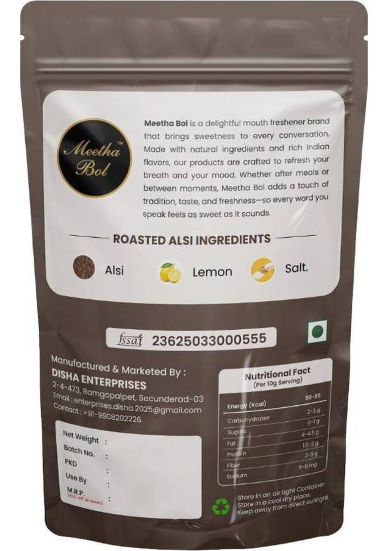Meetha Bol Roasted Alsi : Healthy Flax Seed Mukhwas For Digestion Weight Loss & Hair Growth Alsi Flavor Mouth Freshener (100 G)