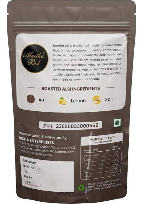 Meetha Bol Roasted Alsi : Healthy Flax Seed Mukhwas For Digestion Weight Loss & Hair Growth Alsi Flavor Mouth Freshener (100 G)