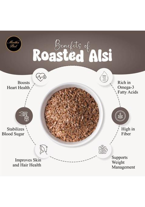 Meetha Bol Roasted Alsi : Healthy Flax Seed Mukhwas For Digestion Weight Loss & Hair Growth Alsi Flavor Mouth Freshener (100 G)