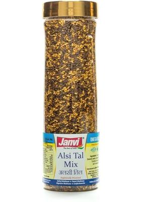 Janvi Foods Flax Seed And Sesame Seed Mix Mukhwas | Tal And Alsi Mix | Digestive Namkeen Mouth Freshener&nbsp;&nbsp;(200 G)