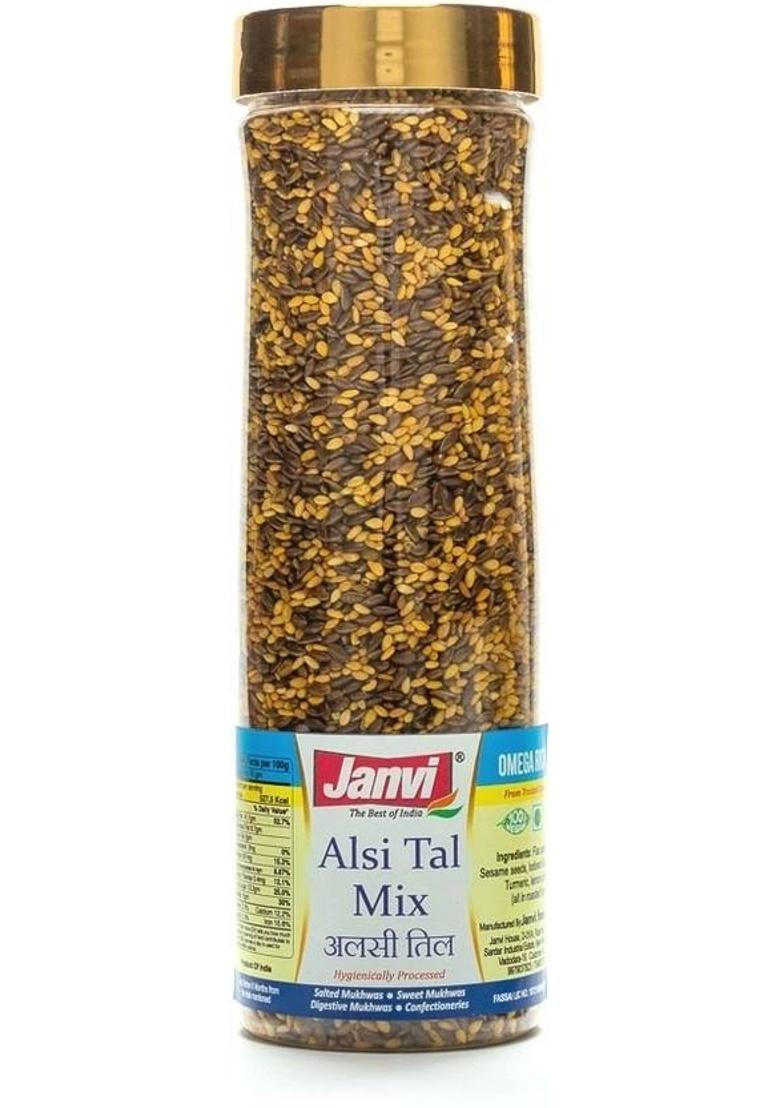 Janvi Foods Flax Seed And Sesame Seed Mix Mukhwas | Tal And Alsi Mix | Digestive Namkeen Mouth Freshener (200 G)