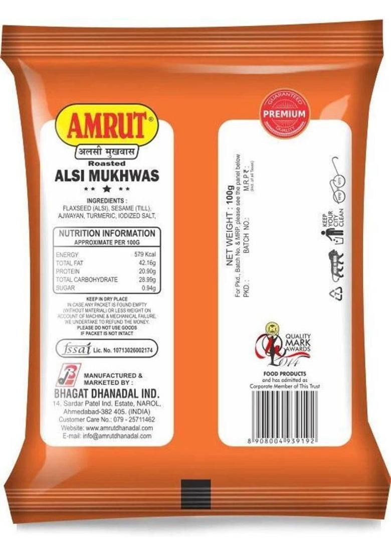 Amrut Alsi & Saunf Mukhwas Digestive Crunchy And Tasty Mouth Freshener (4 X 100 G)