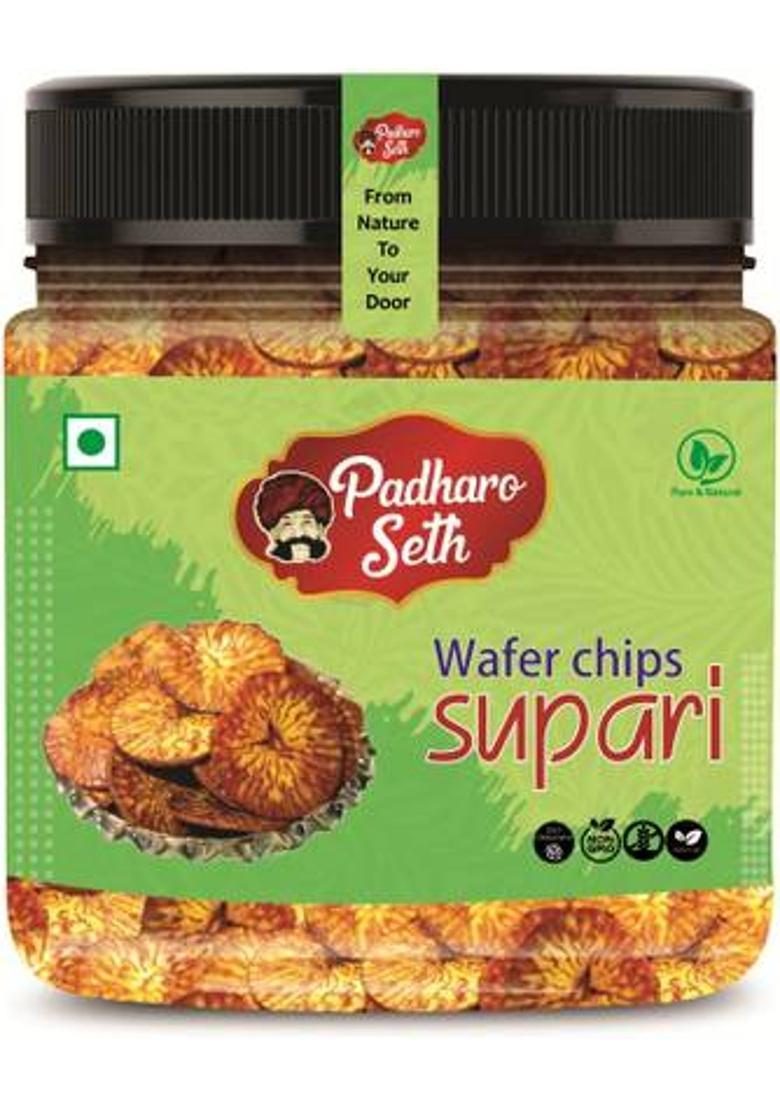 Padharo Seth Soft Sweet Supari Wafers | Mouth Freshener Mukhwas | Digestive After-Meal Snack Wafer Chips Supari Mouth Freshener (100 G)