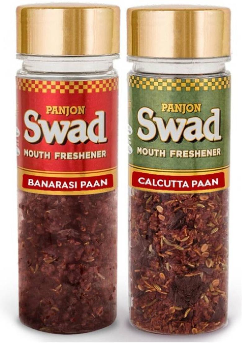 Swad Banarasi Paan & Calcutta Paan Mukhwas Mouth Freshener (100% Natural & Digestive), 2 Bottles, 200G Banarasi Paan & Calcutta Paan Mukhwas Mouth Freshener (100% Natural & Digestive) Mouth Freshener (2 X 100 G)
