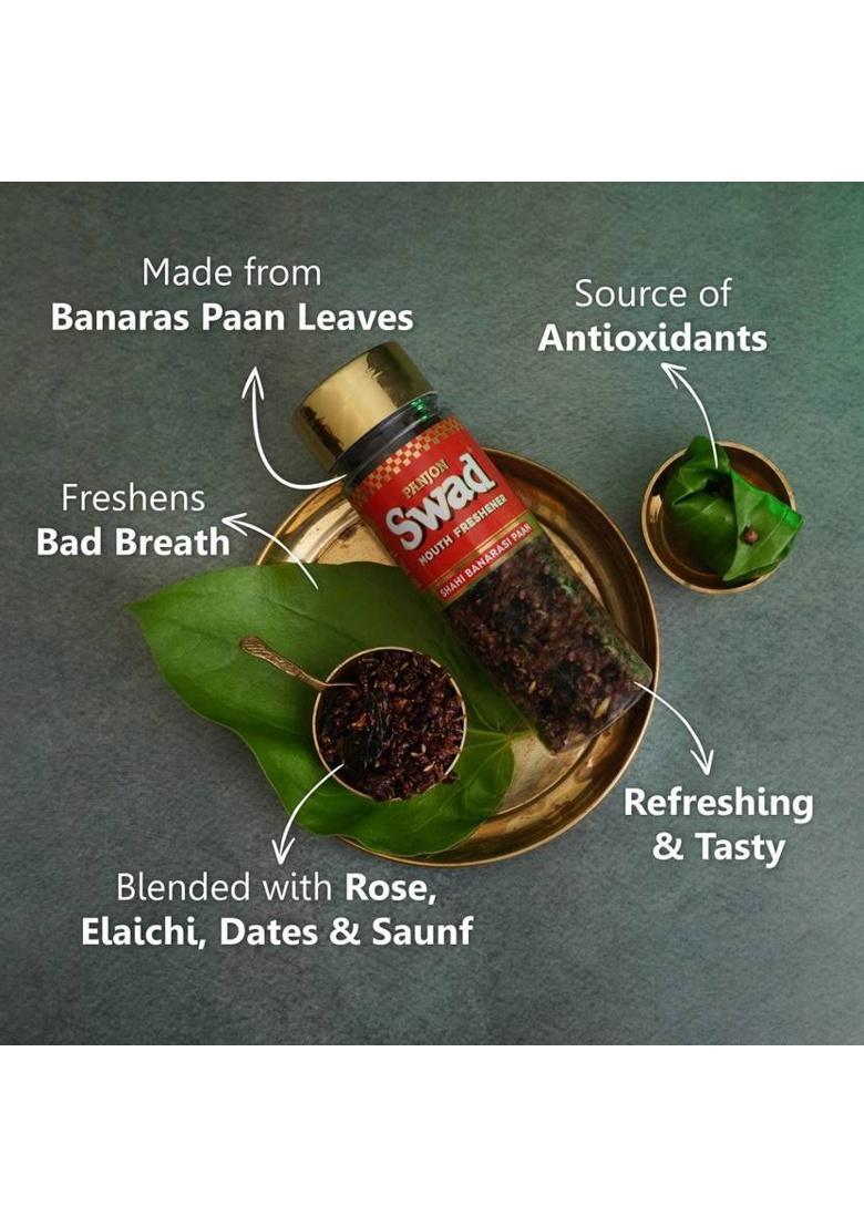 Swad Banarasi Paan & Calcutta Paan Mukhwas Mouth Freshener (100% Natural & Digestive), 2 Bottles, 200G Banarasi Paan & Calcutta Paan Mukhwas Mouth Freshener (100% Natural & Digestive) Mouth Freshener (2 X 100 G)