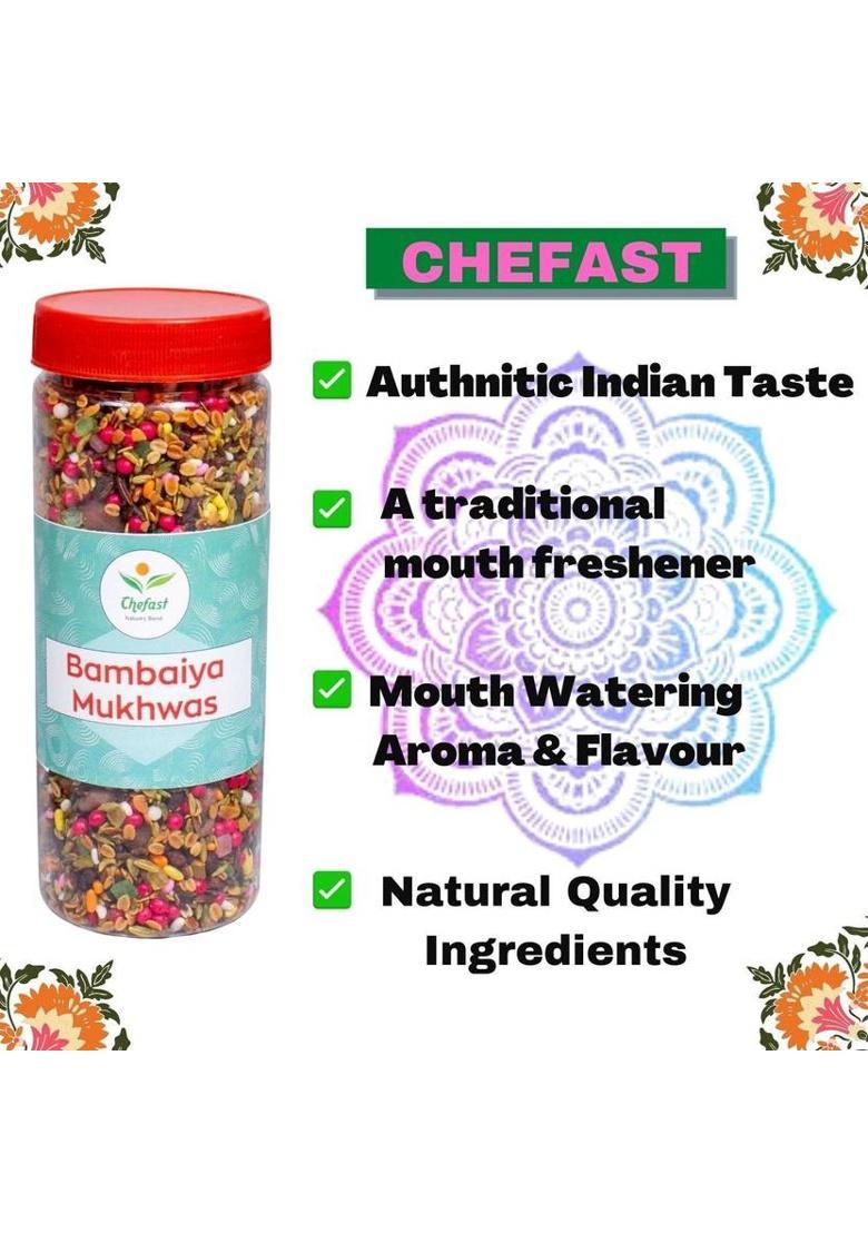 Chefast Bombaiya Mukhwas [ Digestive, After-Meal Snack] Pack Of 2 Sweet Mouth Freshener (2 X 230 G)