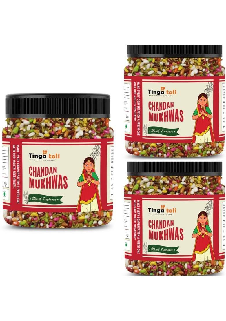 Tinga Toli Chandan Mukhwas | Indian Mouth Freshener |Jar Pack Chandan Mouth Freshener (3 X 300 G)