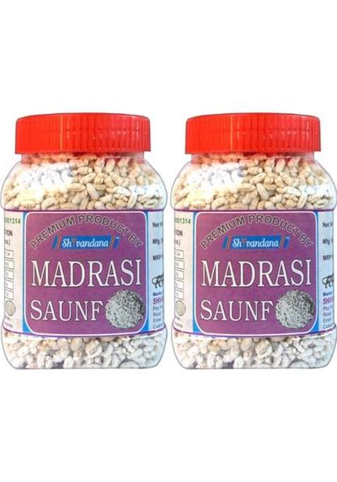 Shivandana Natural White Madrasi Saunf With Peppermint Sweet Mint Coated Fennel Mukhwas Saunf Mouth Freshener (2 X 300 G)