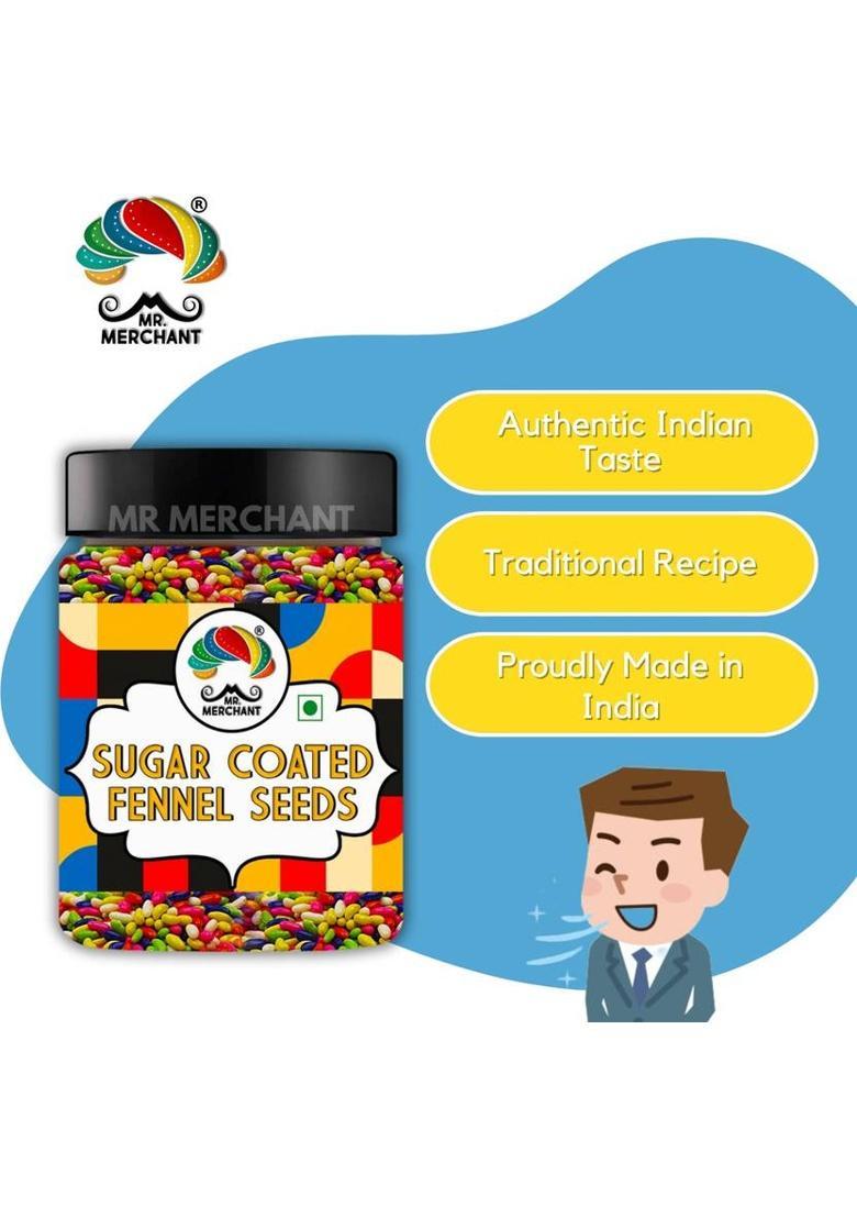 Mr. Merchant Sugar Coated Fennel Seeds, 300Gm Sweet Mouth Freshener (300 G)