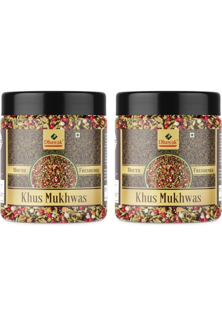 Dhawak Khus Mukhwas Home Made Mouth Freshener|Digestive After-Meal Mukhwas Mint Mouth Freshener (2 X 350 G)