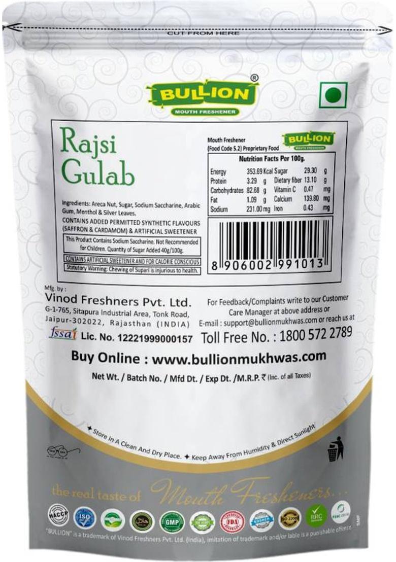 Bullion Mukhwas, Rajsi Gulab Supari Mint Mouth Freshener (100 G)