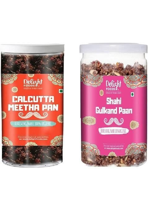 Delight Foods Calcutta Meetha Paan And Sahi Gulkand Meetha Paan (200Gm Each) Without Supari Traditional Mukhwas, Sweet Paan Hygienically Packed Jar Mouth Freshener&nbsp;&nbsp;(2 X 200 G)