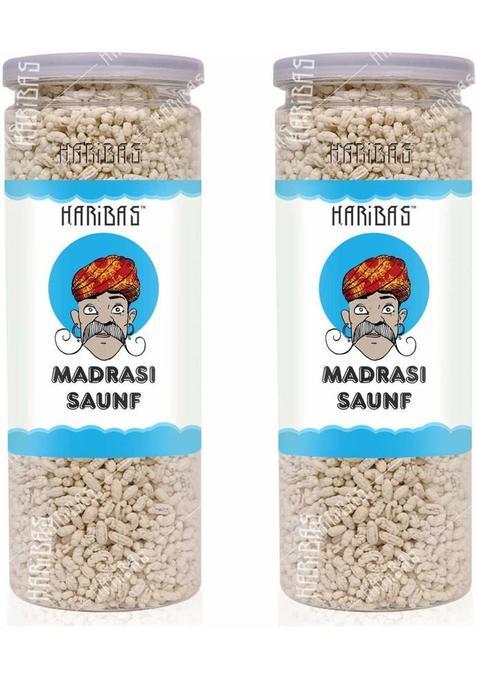 Haribas Madrasi Mukhwas (White Madrasi Saunf) 200Gx2 In Tin Can| Pure And Premium Mukhwas Mouth Freshener | Thandai Mint Saunf | Good For Bad Breath, Good For Digestion, After Meal And Drink, Mukhwas Mouth Freshener Madrasi Mukhwas ( White Madrasi Saunf )