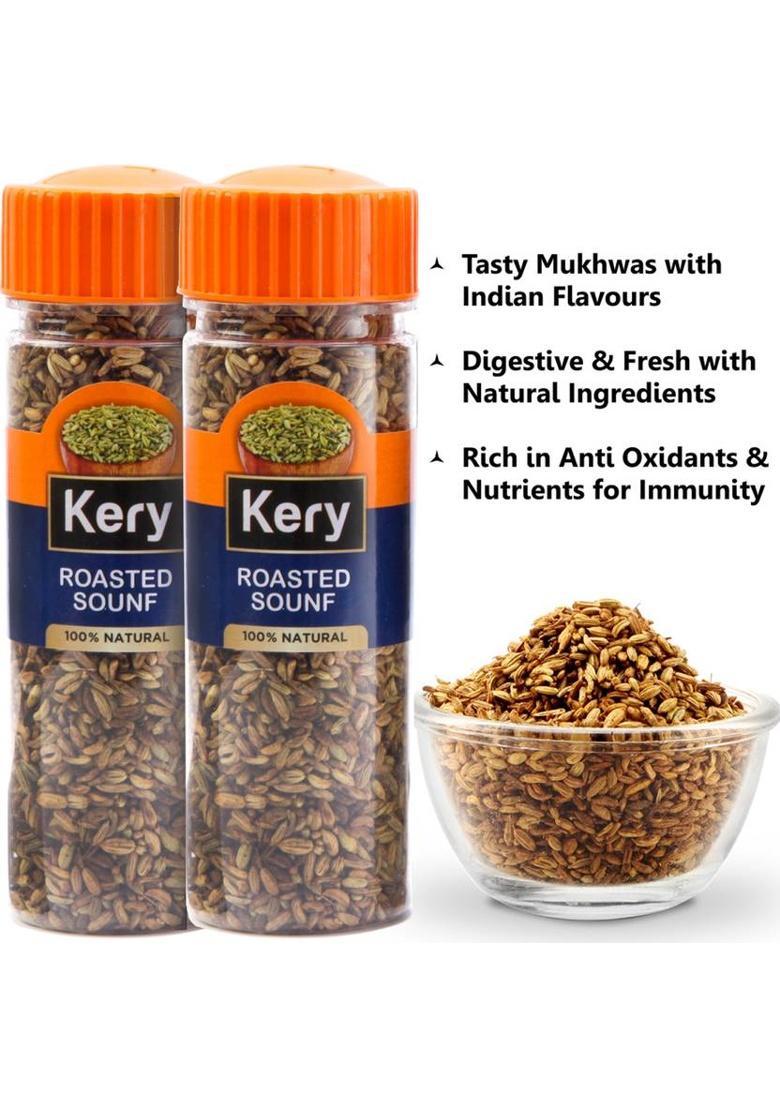 Kery Mukhwas Roasted Saunf, 2 Pack X 60 Gms| Mukhwas Roasted Saunf| Mouth Freshener (2 X 60 G)