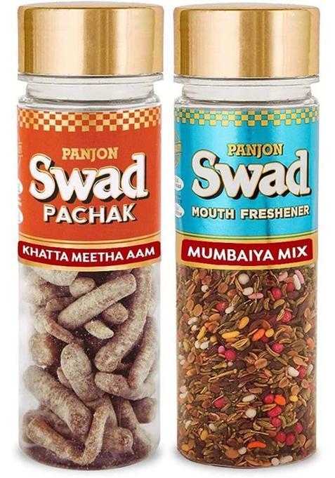 Panjon Swad Khatta Meetha Aam & Calcutta Paan (Mukhwas Mouth Fresheners) 2 Bottles, 230G Khatta Meetha Aam & Calcutta Paan (Mukhwas Mouth Fresheners) 2 Bottles, 230G Mouth Freshener  (2 X 115 G)