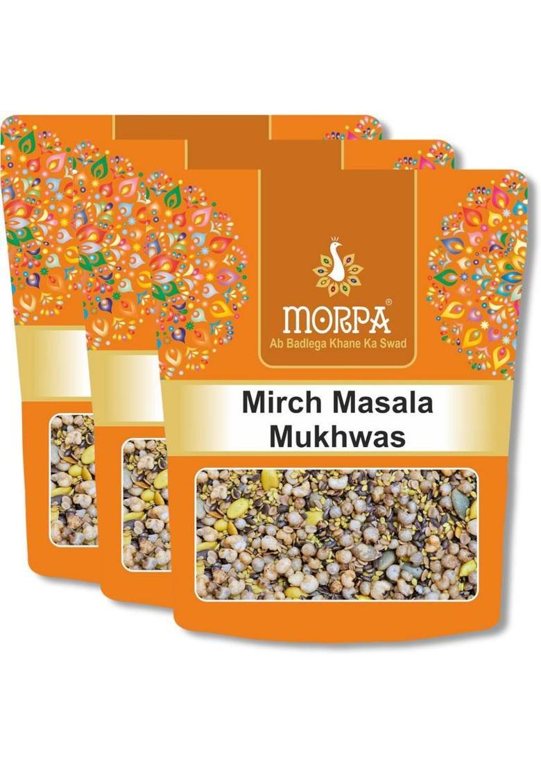 Morpa Mirch Masala Mukhwas | Bold And Spicy Mouth Freshener |Fresh Breath & Gut Health Mukhwas Mouth Freshener (3 X 200 G)