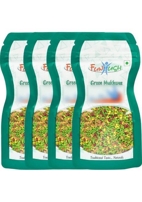 Funtush Green Mix Mukhwas 100 Gm Pack Of 4 Rose Mouth Freshener&nbsp;&nbsp;(4 X 100 G)