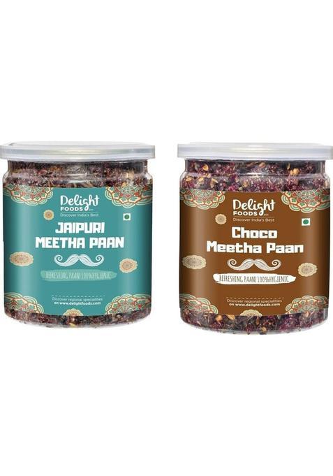 Delight Foods Jaipuri Meetha Paan And Choco Meetha Paan (300Gm Each) Without Supari Traditional Mukhwas, Sweet Paan Hygienically Packed Jar Mouth Freshener&nbsp;&nbsp;(2 X 300 G)