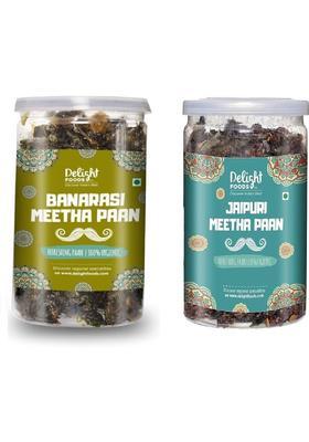 Delight Foods Banarasi Meetha Paan And Jaipuri Meetha Paan (100Gm Each) Without Supari Traditional Mukhwas, Sweet Paan Hygienically Packed Jar Mouth Freshener&nbsp;&nbsp;(2 X 100 G)