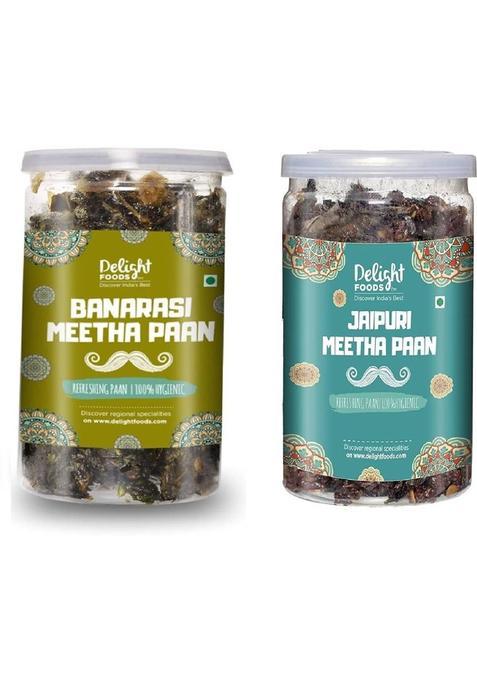 Delight Foods Banarasi Meetha Paan And Jaipuri Meetha Paan (100Gm Each) Without Supari Traditional Mukhwas, Sweet Paan Hygienically Packed Jar Mouth Freshener&nbsp;&nbsp;(2 X 100 G)