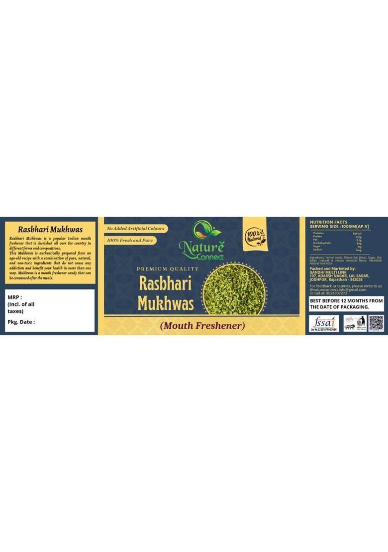 Nature Connect Rashbhari Mukhwas Home Made |Mouth Freshener|Digestive, After-Meal Mint Mouth Freshener (800 G)