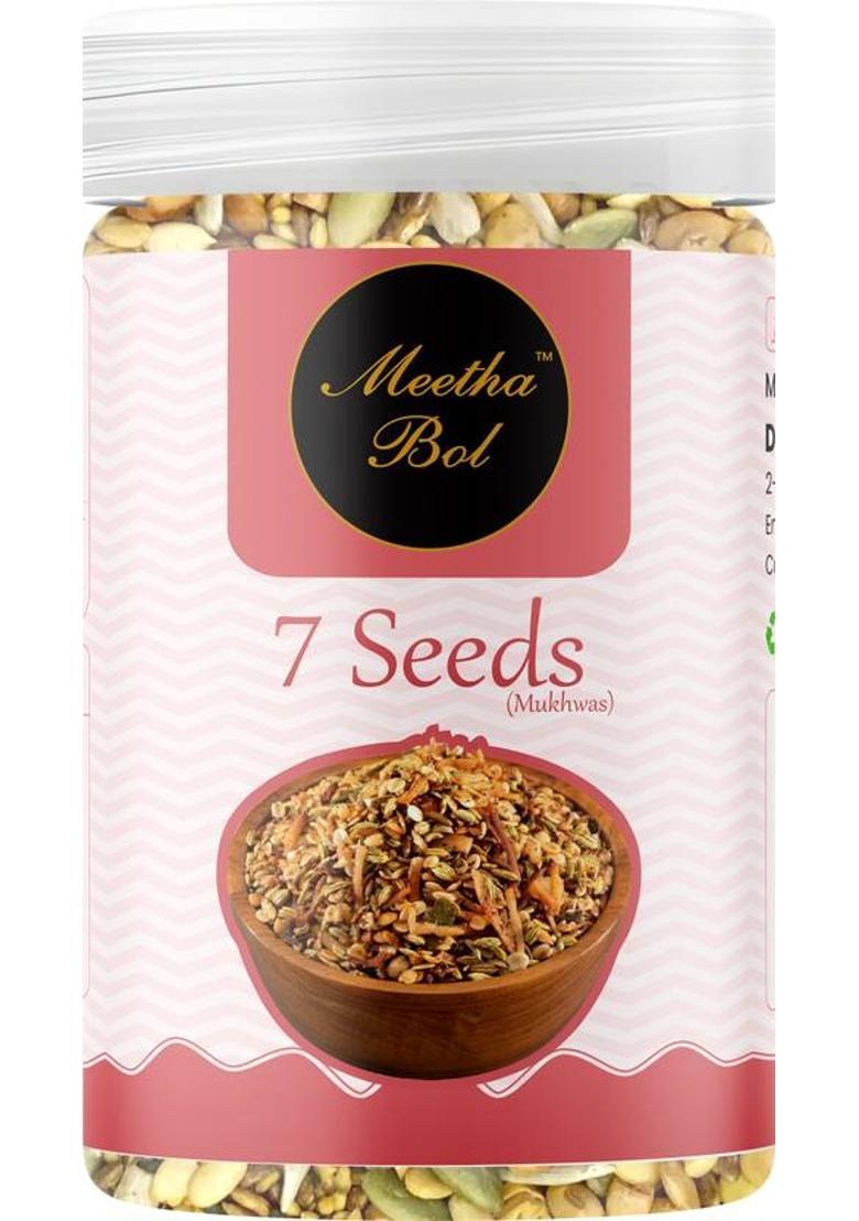Meetha Bol 7 Seeds Mukhwas: A Healthy And Premium Mukhwas For Brain Heart & Digestion Mixed Flavor Mouth Freshener (100 G)
