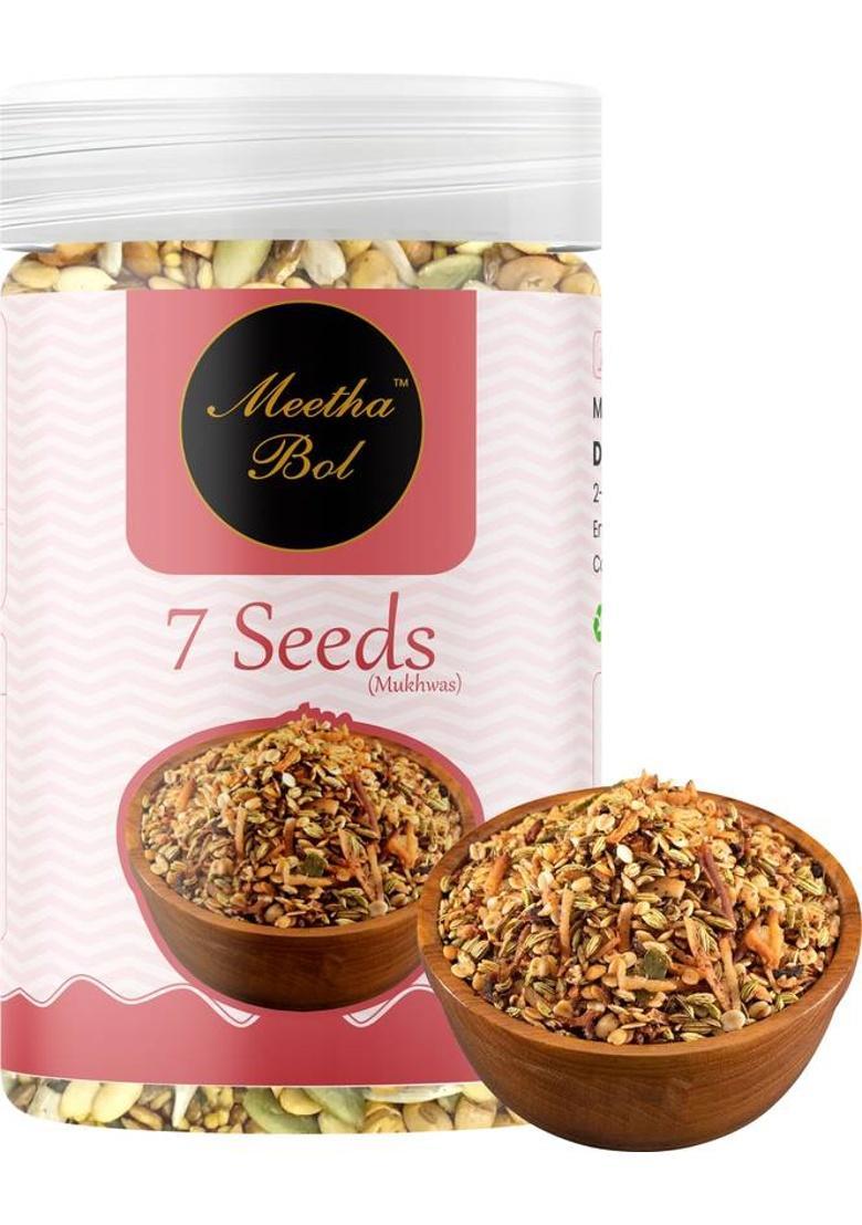 Meetha Bol 7 Seeds Mukhwas: A Healthy And Premium Mukhwas For Brain Heart & Digestion Mixed Flavor Mouth Freshener (100 G)