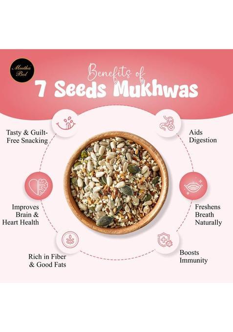 Meetha Bol 7 Seeds Mukhwas: A Healthy And Premium Mukhwas For Brain Heart & Digestion Mixed Flavor Mouth Freshener (100 G)