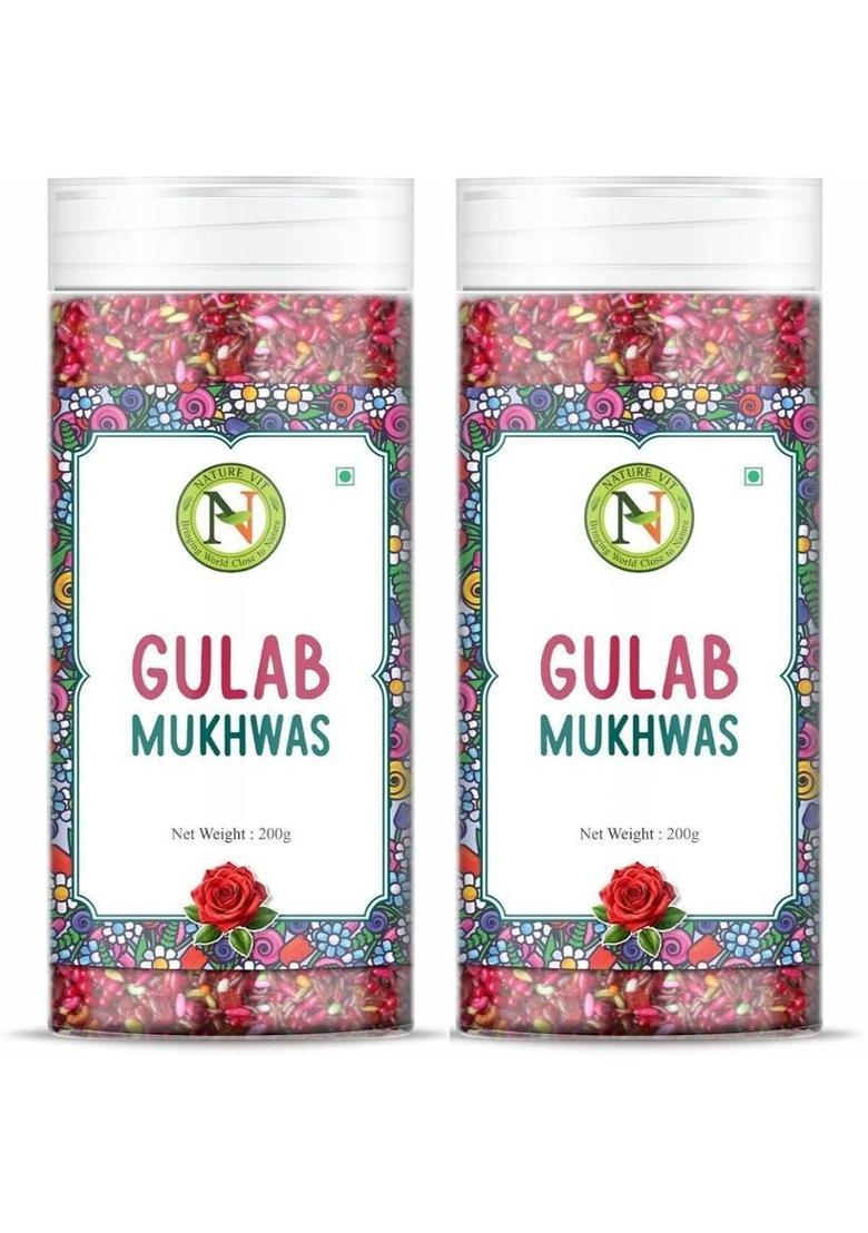 Nature Vit Gulab Mukhwas 400G – Sweet Rose Petal Mouth Freshener Paan, Mint, Gulab Mukhwas Mouth Freshener (2 X 200 G)