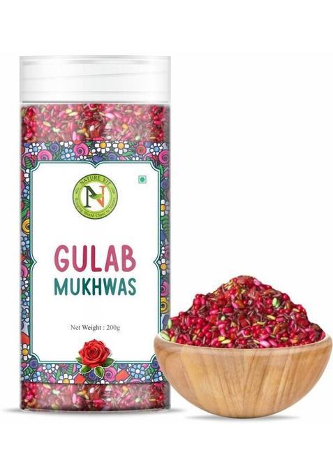 Nature Vit Gulab Mukhwas 400G – Sweet Rose Petal Mouth Freshener Paan, Mint, Gulab Mukhwas Mouth Freshener (2 X 200 G)