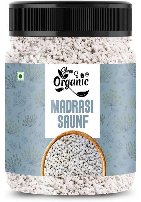 Shree S Organic Madrashi Saunf Mukhwas 500G | Premium Quality Fennel | 100% Natural & Tasty Sweet Mouth Freshener&nbsp;&nbsp;(500 G)