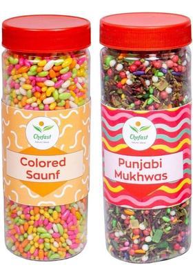 Chefast Punjabi Mukhwas(230G) & Colored Saunf (250G) (Digestive, After-Meal Snack) Sweet Mouth Freshener&nbsp;&nbsp;(2 X 240 G)