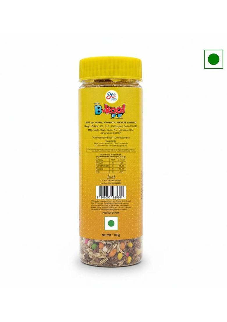 Gopal Pan Ki Jaan Khus With Device B-Kool Fruit Blast Mouth Freshener | Fruity Mukhwas With Natural Ingredients Fruit Flavor Mouth Freshener (100 G)