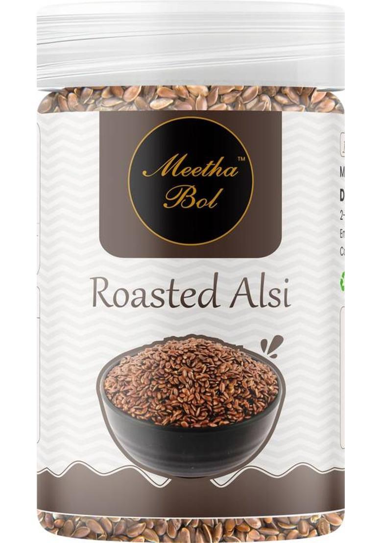 Meetha Bol Roasted Alsi: Healthy Flax Seed Mukhwas For Digestion Weight Loss & Hair Growth Alsi Flavor Mouth Freshener (100 G)