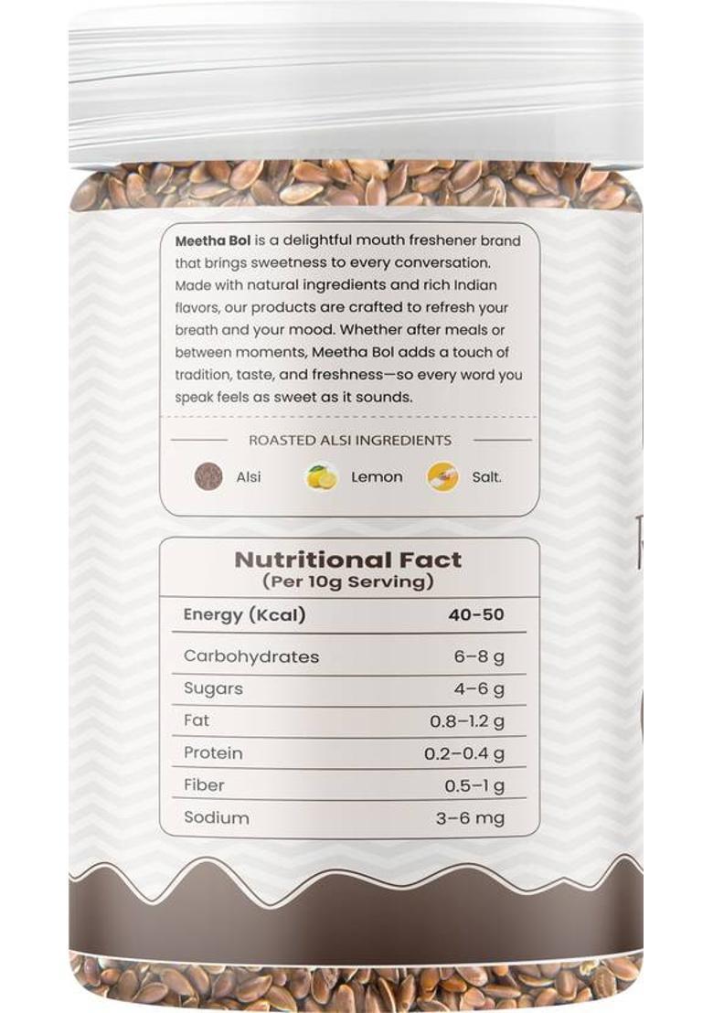 Meetha Bol Roasted Alsi: Healthy Flax Seed Mukhwas For Digestion Weight Loss & Hair Growth Alsi Flavor Mouth Freshener (100 G)