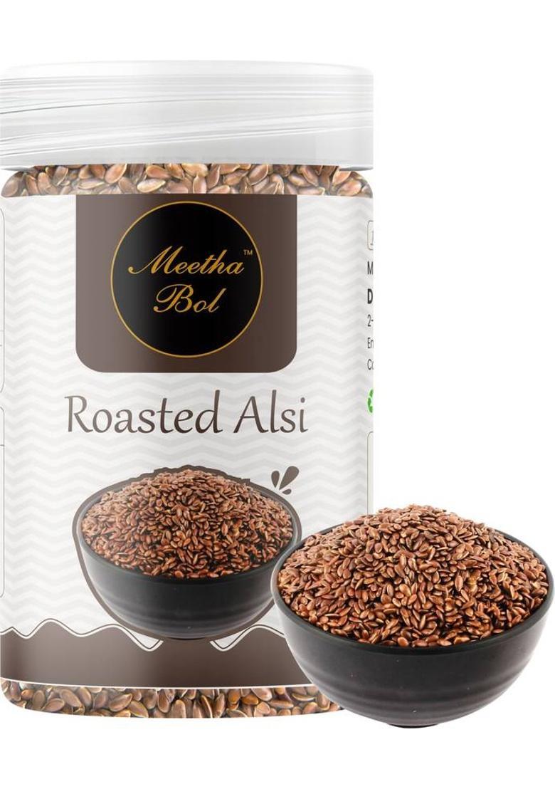 Meetha Bol Roasted Alsi: Healthy Flax Seed Mukhwas For Digestion Weight Loss & Hair Growth Alsi Flavor Mouth Freshener (100 G)