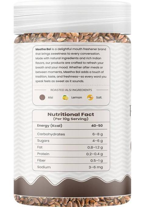 Meetha Bol Roasted Alsi: Healthy Flax Seed Mukhwas For Digestion Weight Loss & Hair Growth Alsi Flavor Mouth Freshener (100 G)