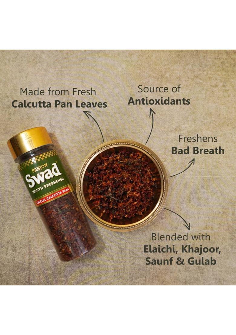Swad Calcutta Paan Mukhwas Mouth Freshener (100% Natural & Digestive), 2 Bottles, 200G Mouth Freshener Mouth Freshener (2 X 100 G)