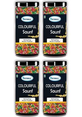 Victuals Colourful Sugar Coated Saunf Mukhwas | Saunf | Fennel Candy | Sweet Mouth Freshener&nbsp;&nbsp;(4 X 200 G)