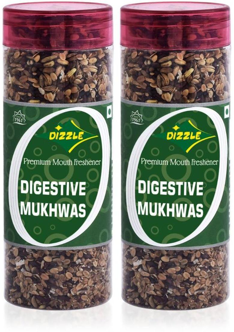 Dizzle Digestive Mukhwas Combo – Roasted Herbs For Fresh Breath Mint, Tangy, Refreshing, Cooling, Natural Mouth Freshener (2 X 170 G)