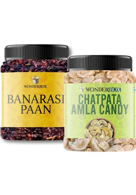 Wonderbox Banarasi Meetha Paan Mukhwas And Dry Amla Candy Without Supari & Areca Nut Sweet Mouth Freshener  (2 X 175 G)