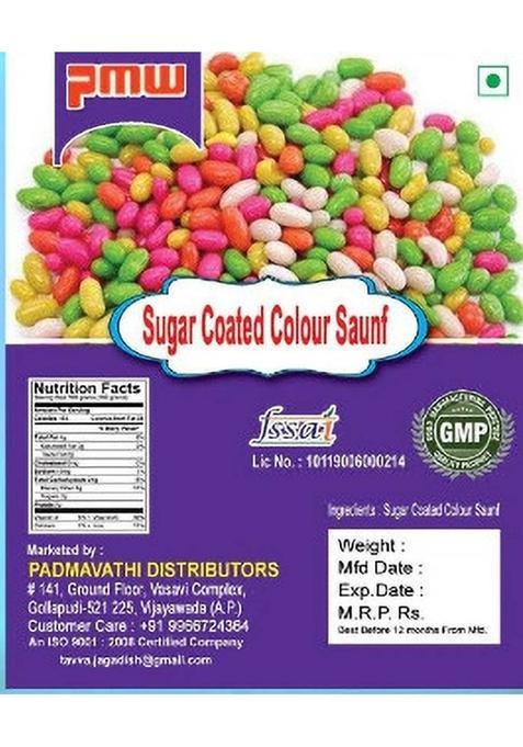 Pmw Best Quality Colourful Sugar Coated Saunf