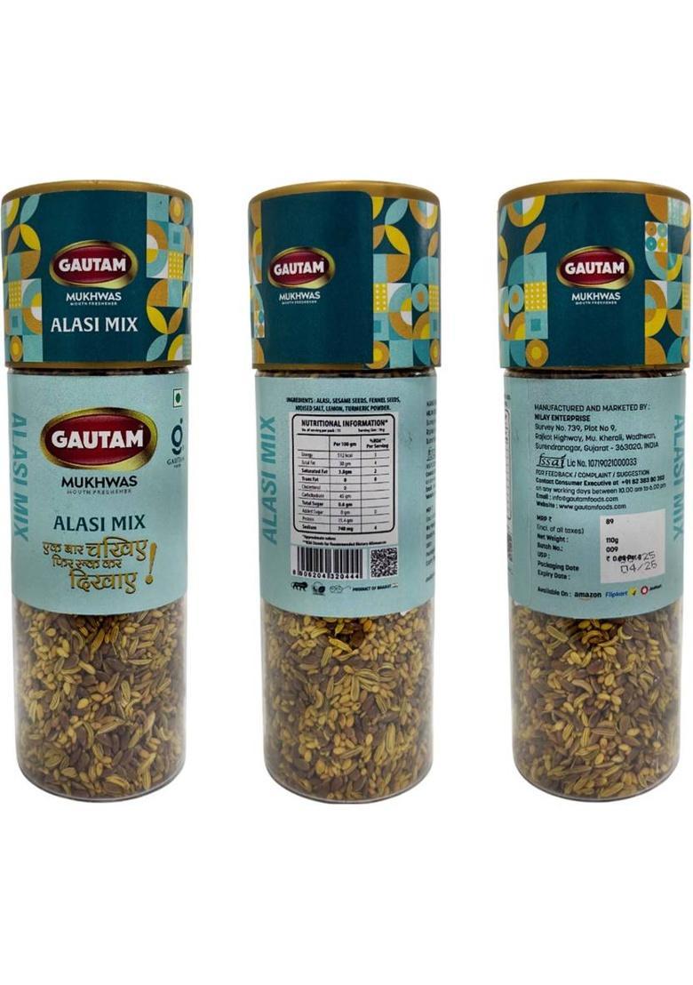 Gautam Alsi Mix Mukhwas | Natural Digestive Mukhwas | Salty Mouth Freshener (3 X 110 G)