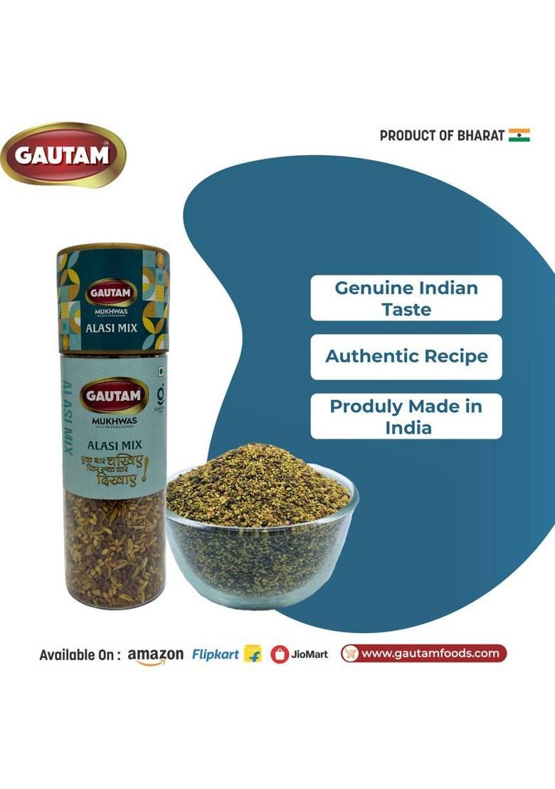 Gautam Alsi Mix Mukhwas | Natural Digestive Mukhwas | Salty Mouth Freshener (3 X 110 G)