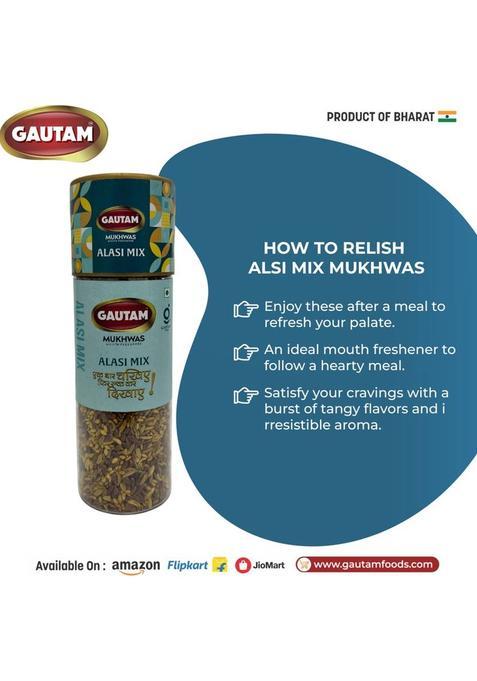 Gautam Alsi Mix Mukhwas | Natural Digestive Mukhwas | Salty Mouth Freshener (3 X 110 G)