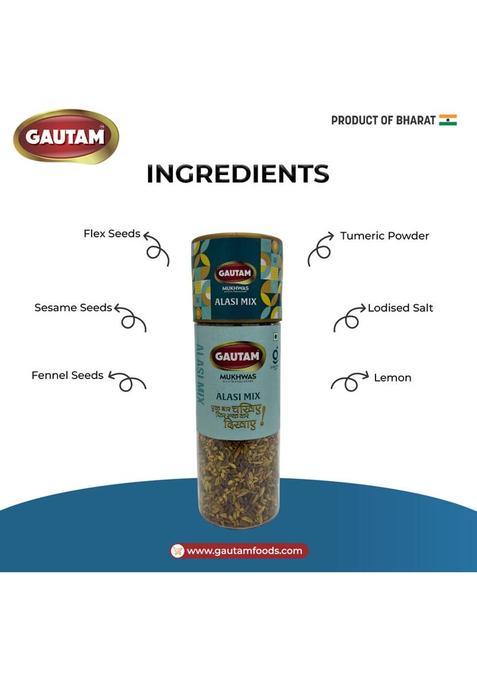 Gautam Alsi Mix Mukhwas | Natural Digestive Mukhwas | Salty Mouth Freshener (3 X 110 G)